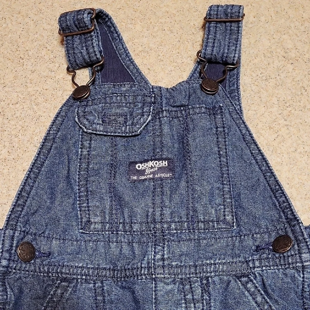 OshKosh B'gosh Lined Denim Overalls Size 18 Months 100% Cotton